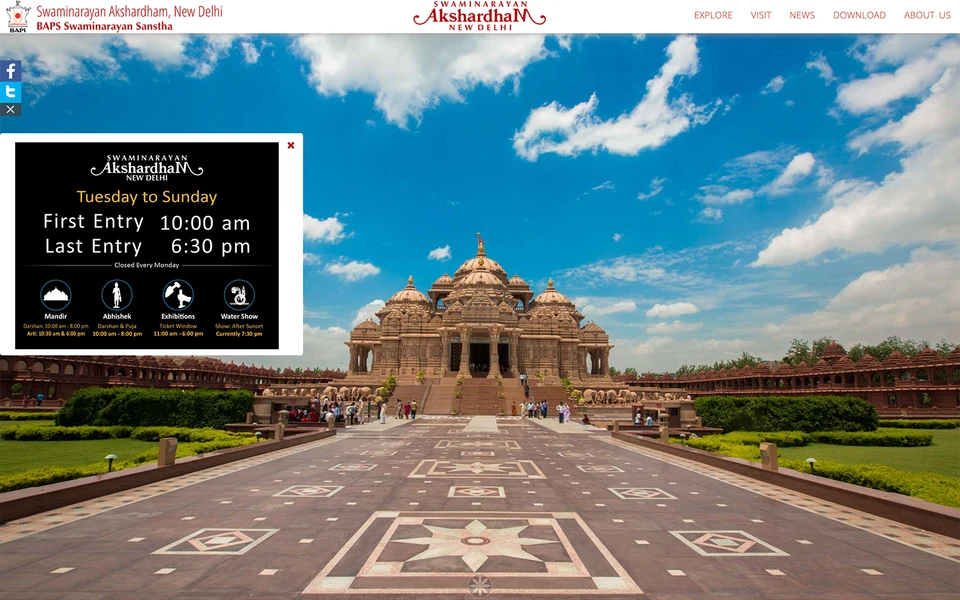 Screenshot of Akshardham.com