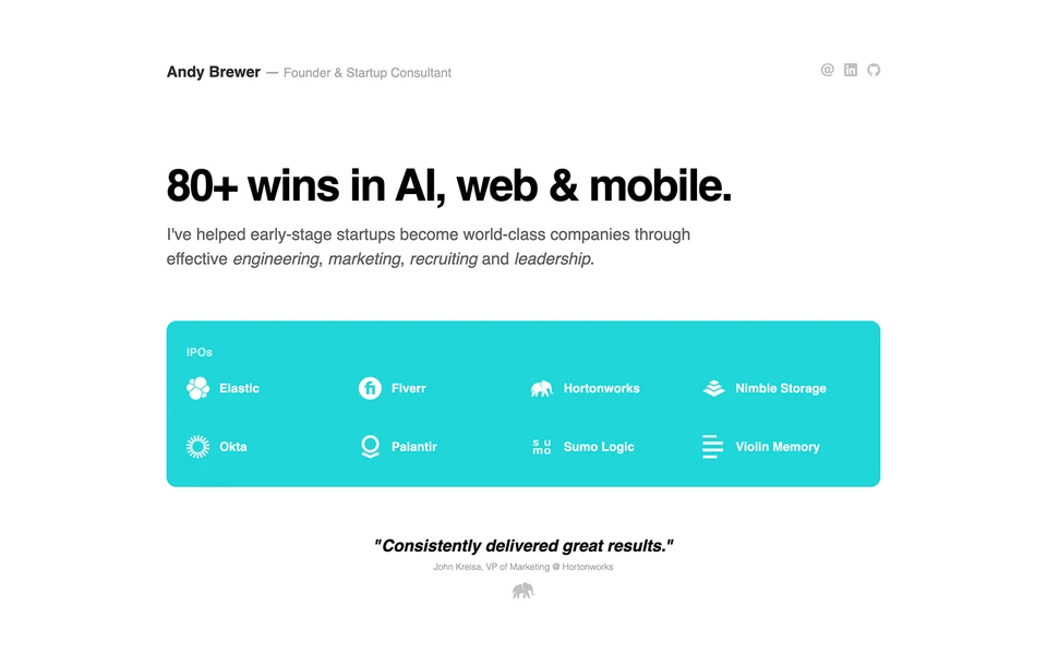 Screenshot of AndyBrewer.com