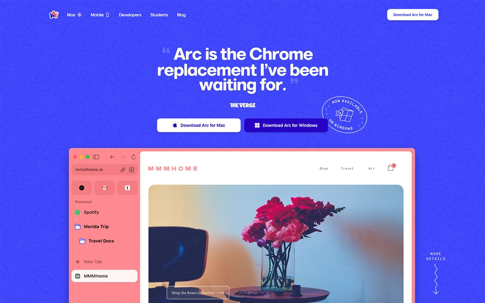 Screenshot of Arc.net