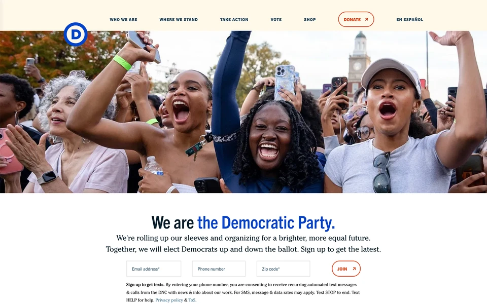 Screenshot of Democrats.org