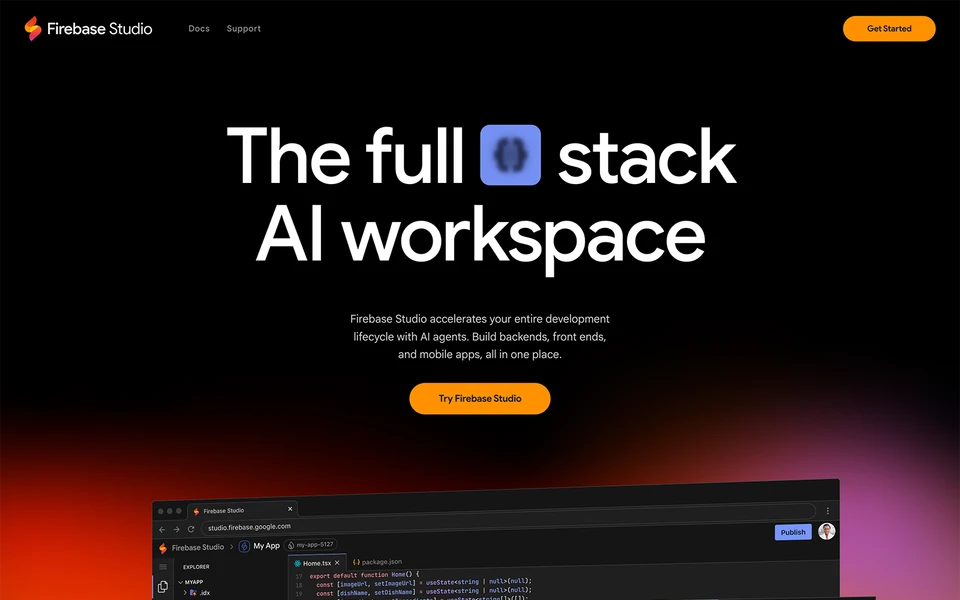 Screenshot of Firebase.studio