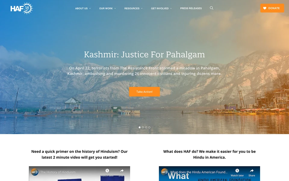 Screenshot of HinduAmerican.org