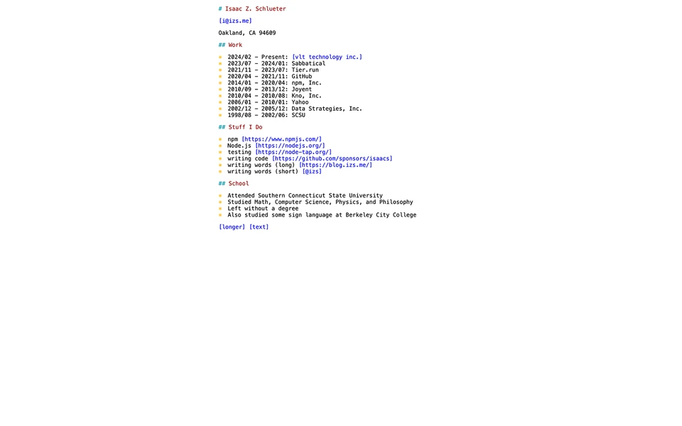 Screenshot of IZS.me