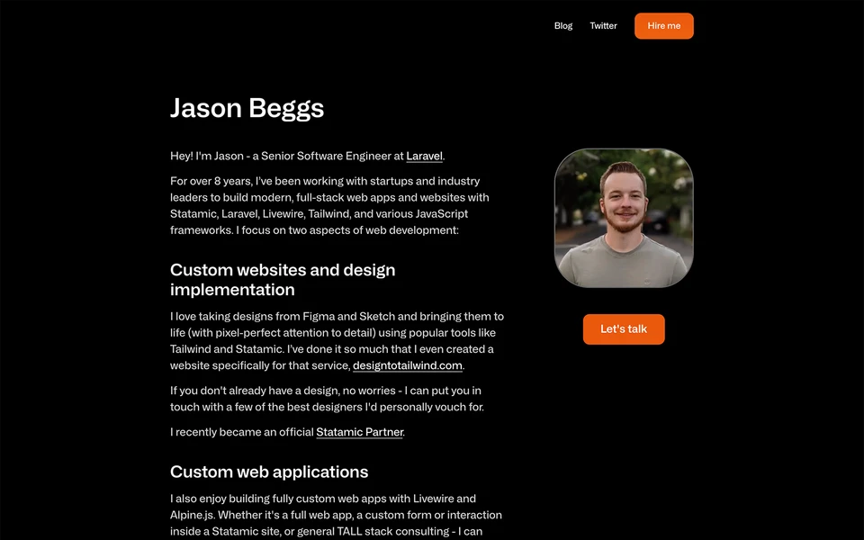 Screenshot of JasonLBeggs.com