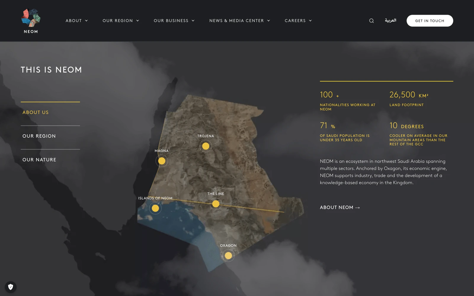 Map screenshot of NEOM.com