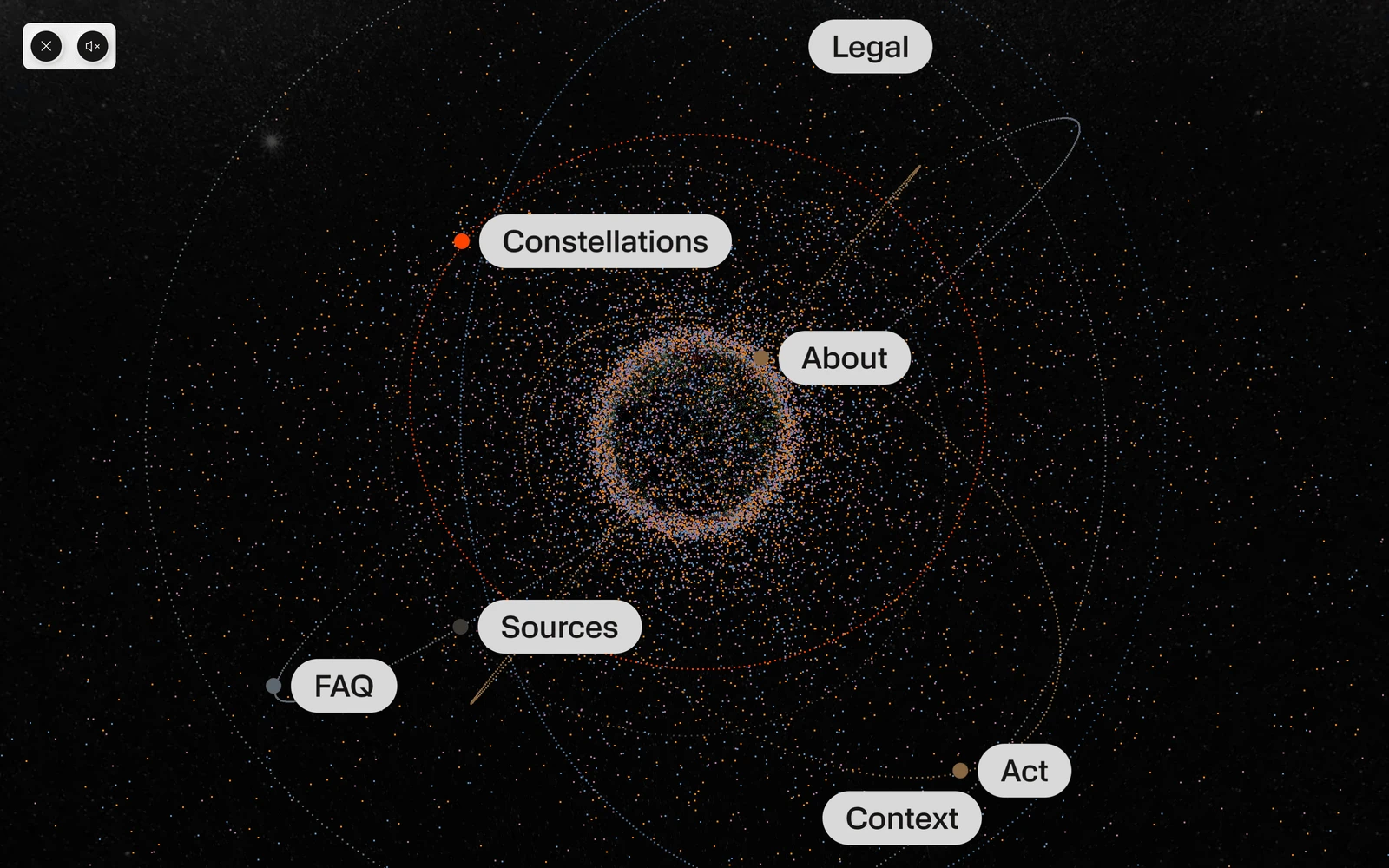 Navigation screenshot of SpaceTrashSigns.org