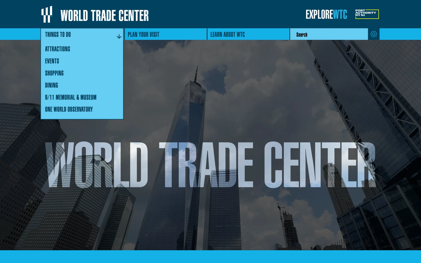 Navigation screenshot of ExploreWTC.com