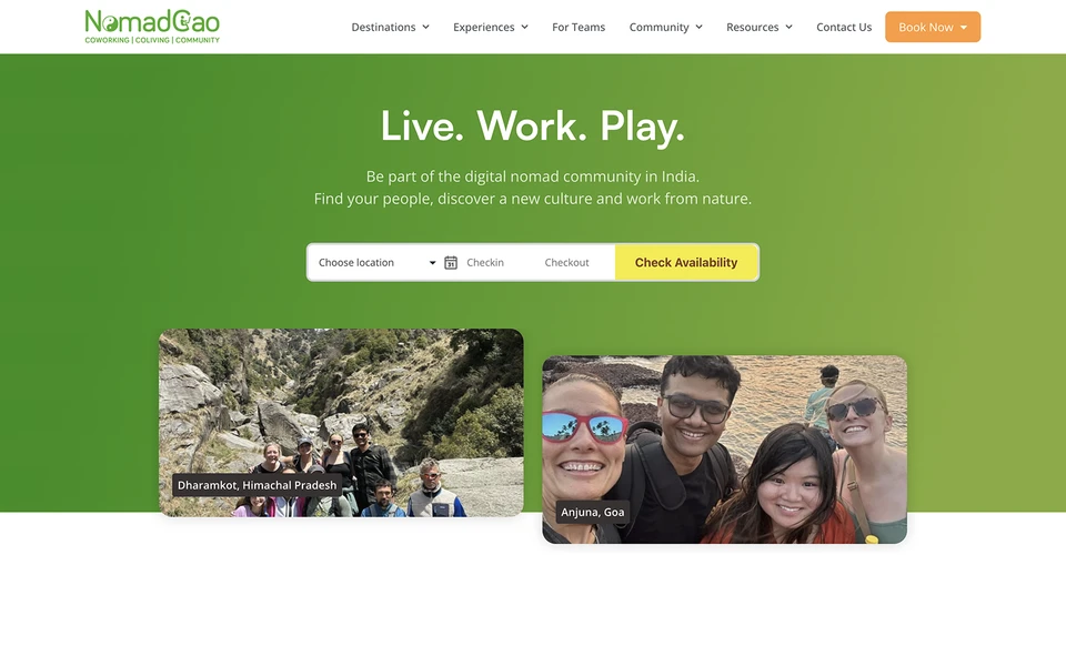 Screenshot of NomadGao.com
