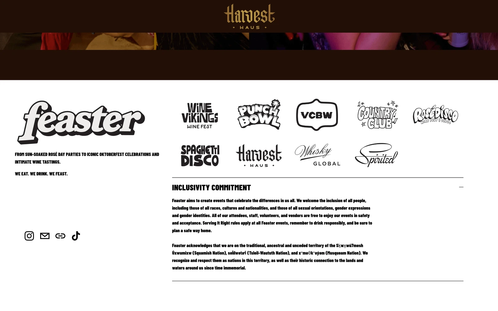 Bottom screenshot of HarvestHaus.com