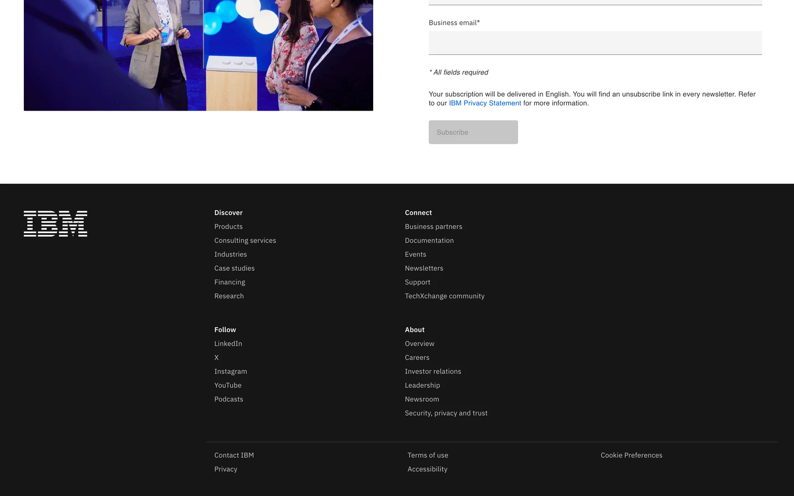 Bottom screenshot of IBM.com