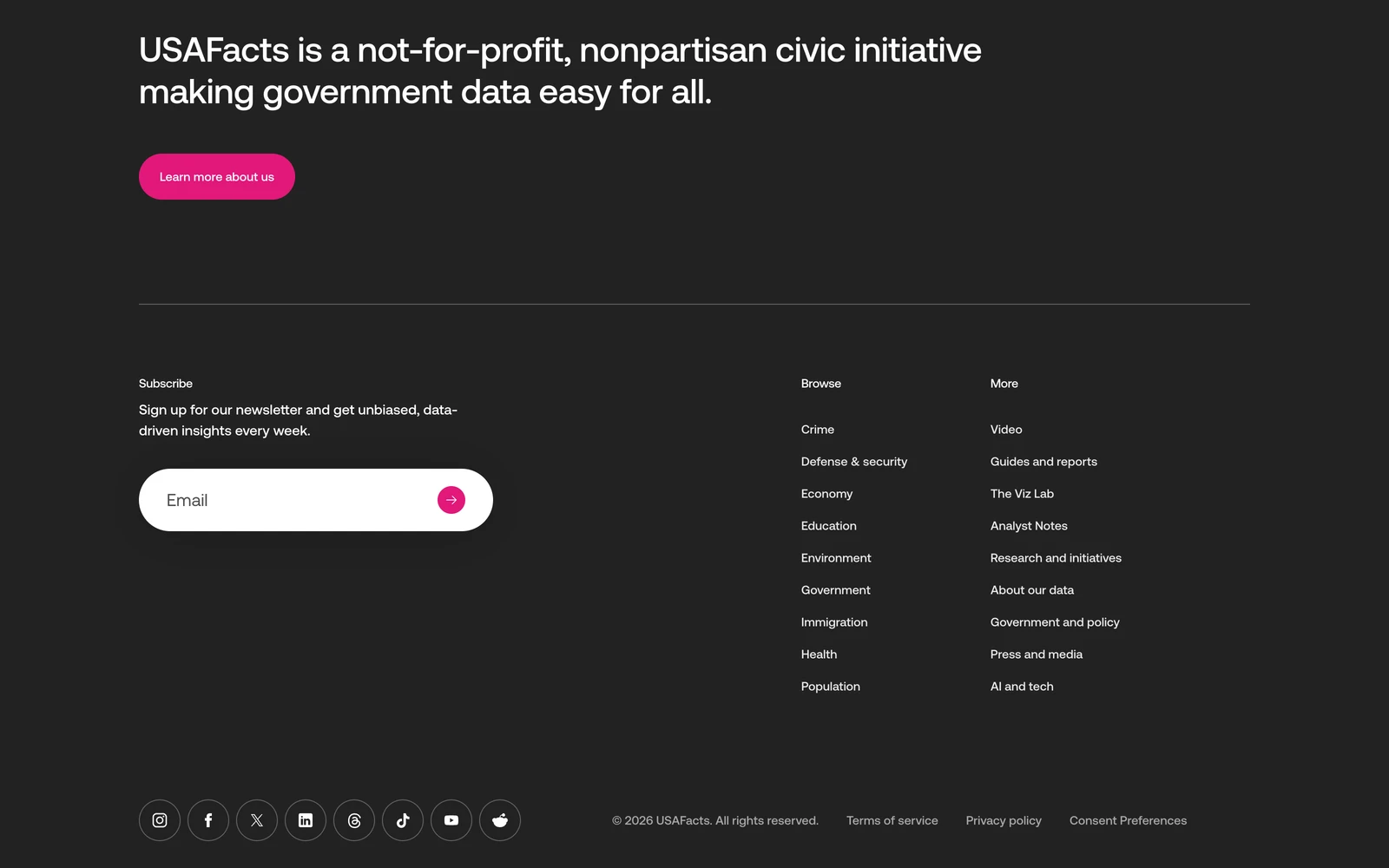 Bottom screenshot of USAFacts.org