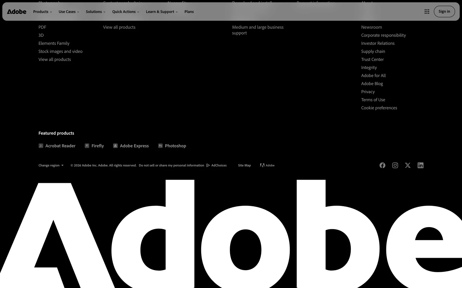 Bottom screenshot of Adobe.com