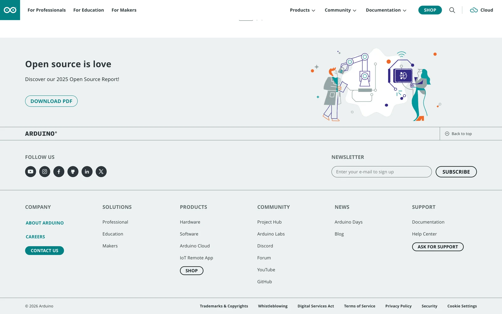 Bottom screenshot of Arduino.cc
