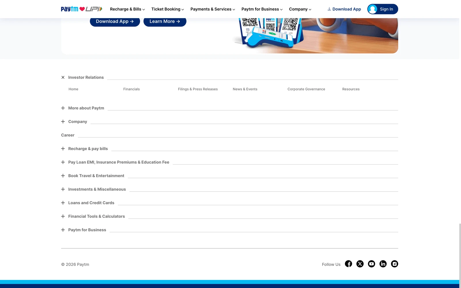 Bottom screenshot of Paytm.com