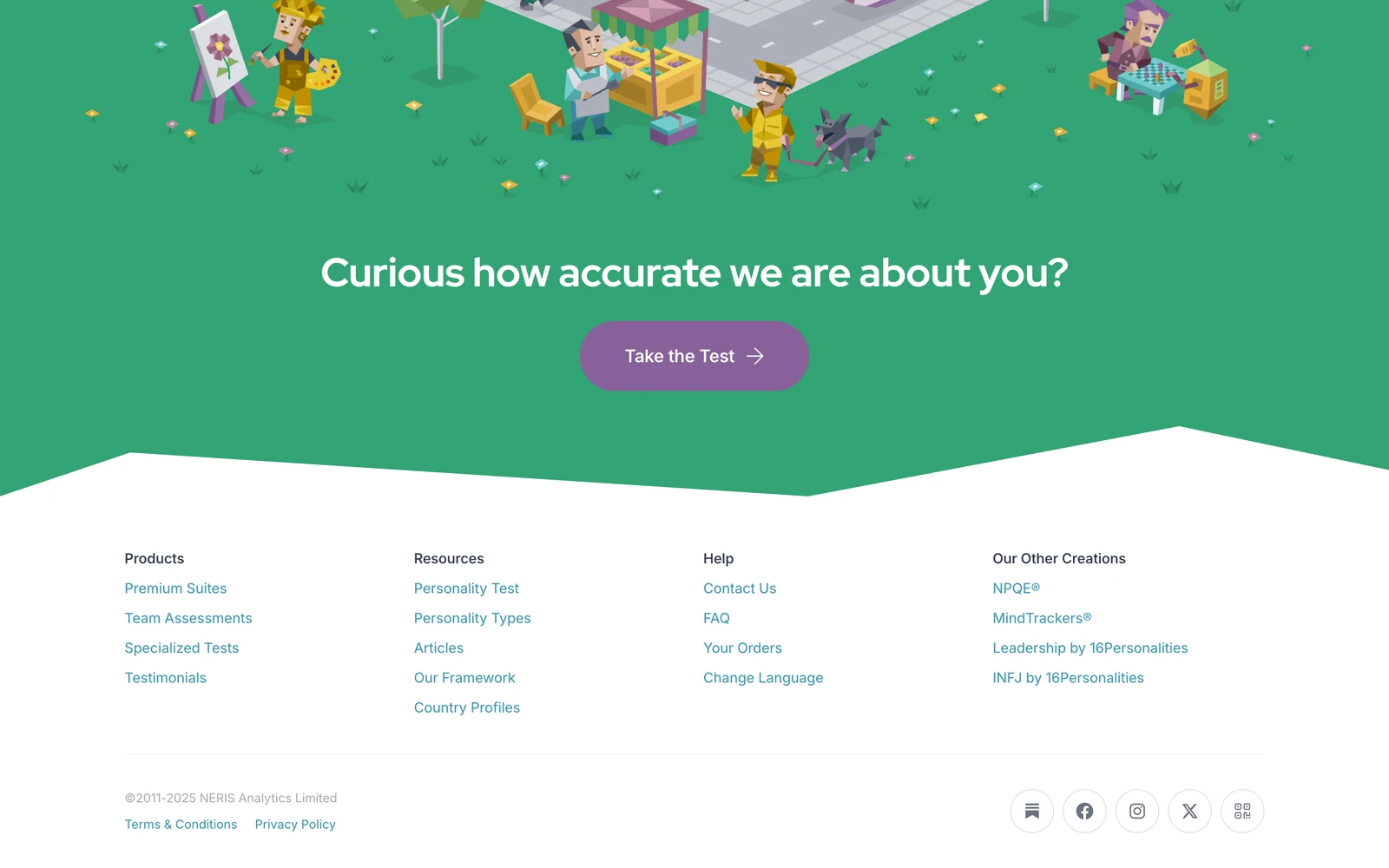 Bottom screenshot of 16Personalities.com