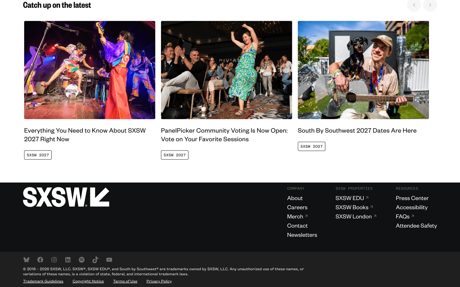 Bottom screenshot of SXSW.com