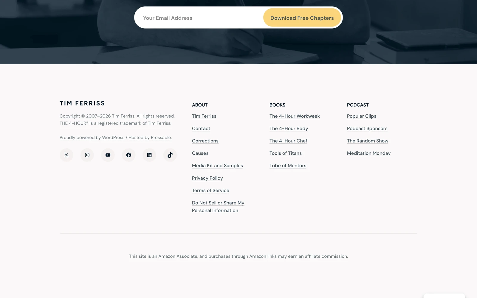 Bottom screenshot of Tim.blog
