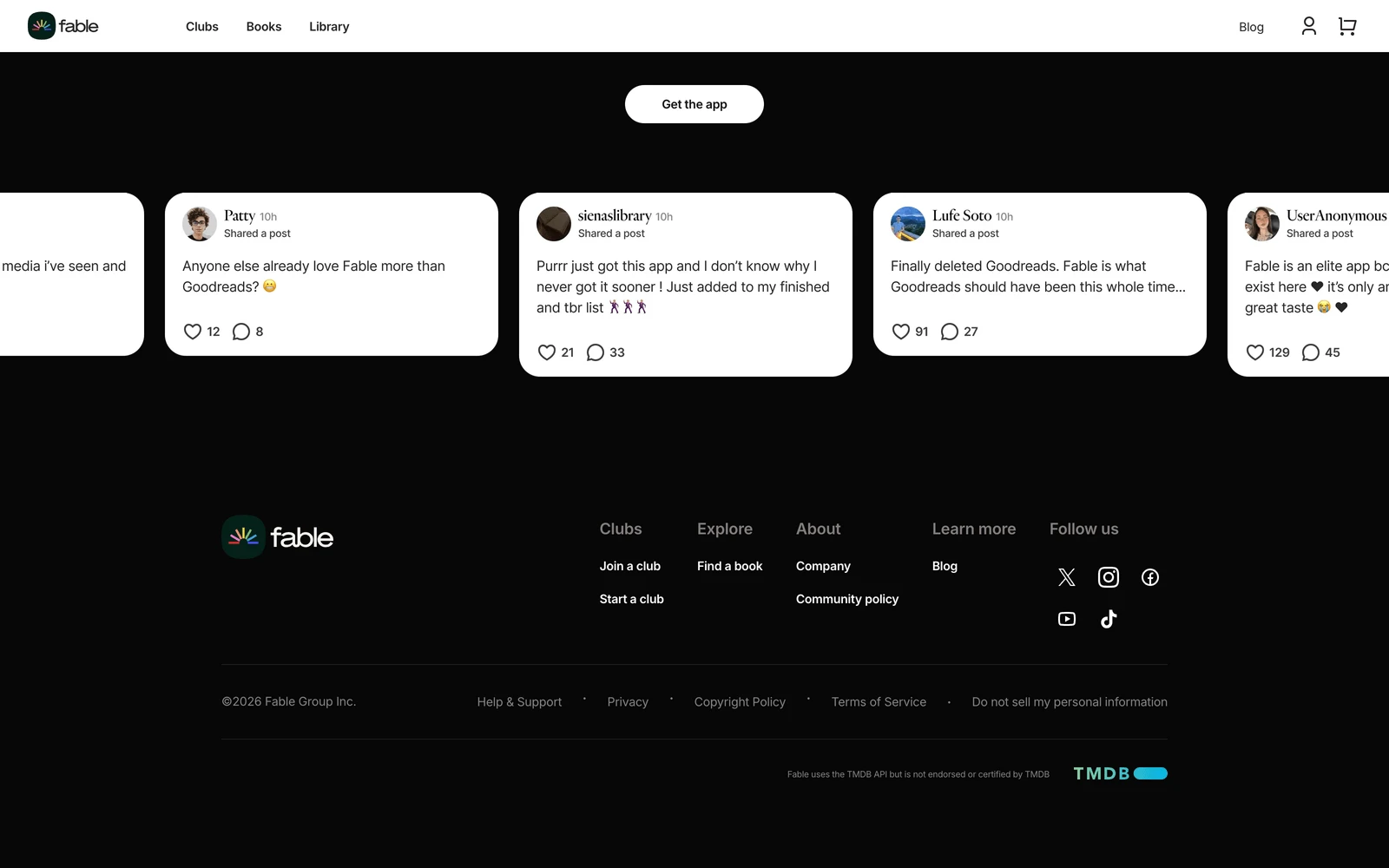 Bottom screenshot of Fable.co