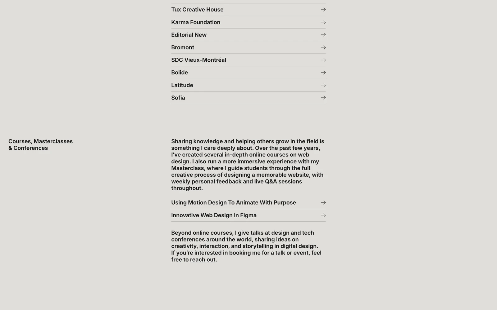 Bottom screenshot of LouisPaquet.com