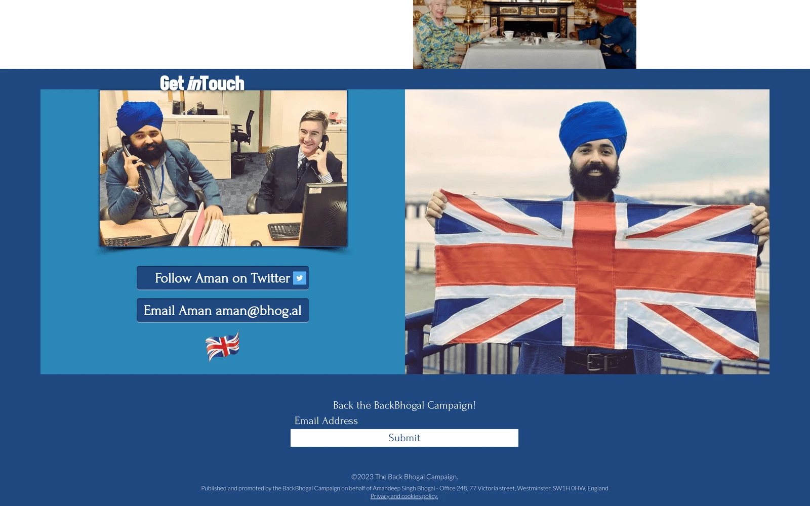 Bottom screenshot of BackBhogal.com