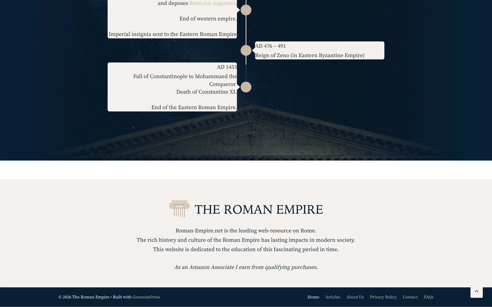 Bottom screenshot of Roman-Empire.net
