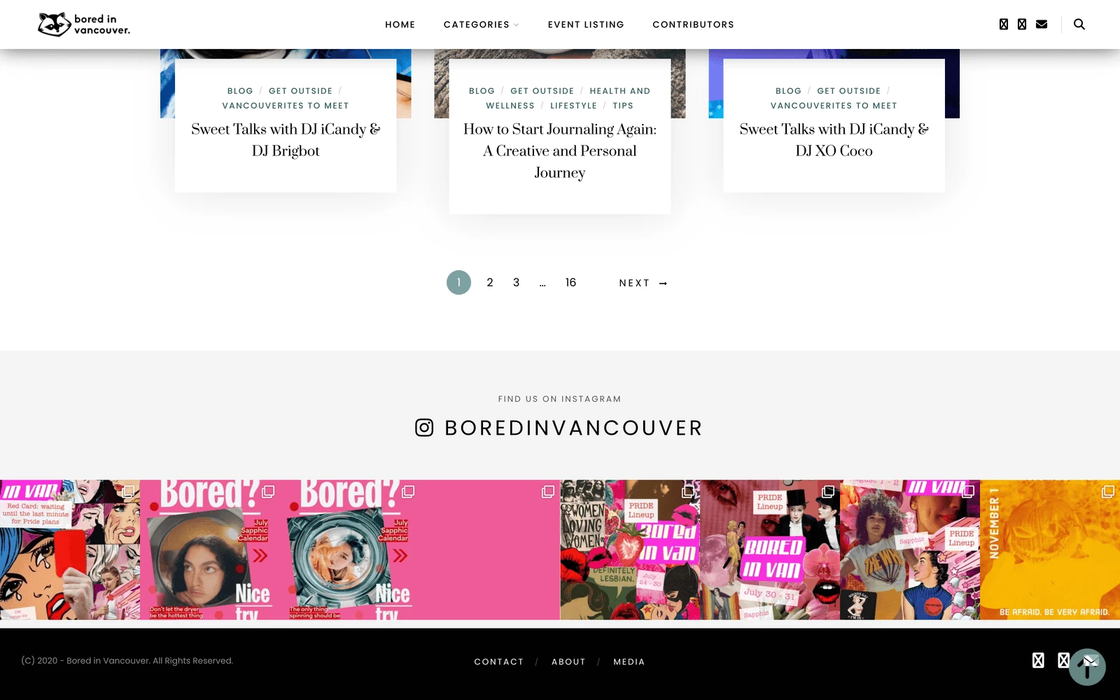 Bottom screenshot of BoredInVancouver.com