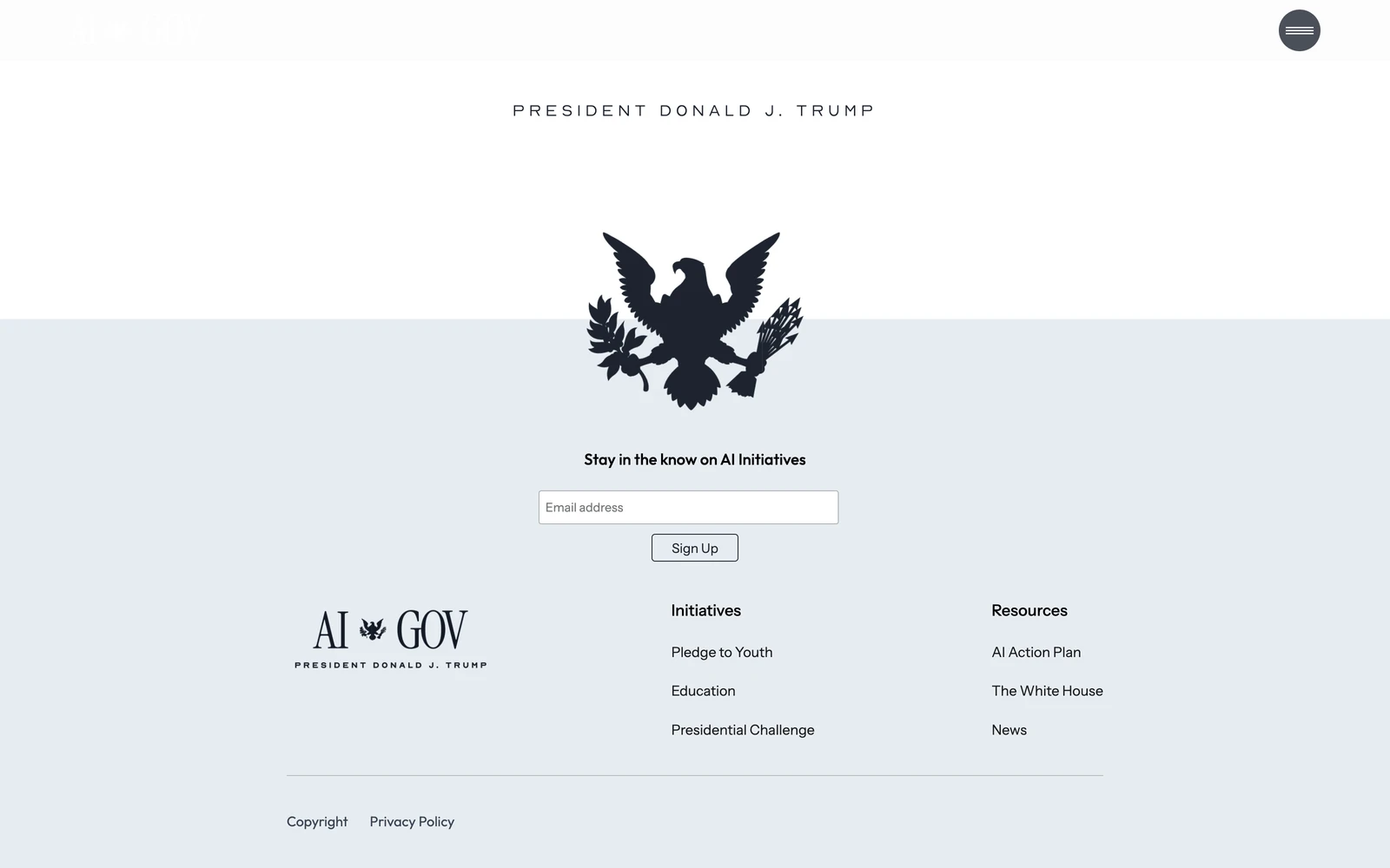 Bottom screenshot of AI.gov