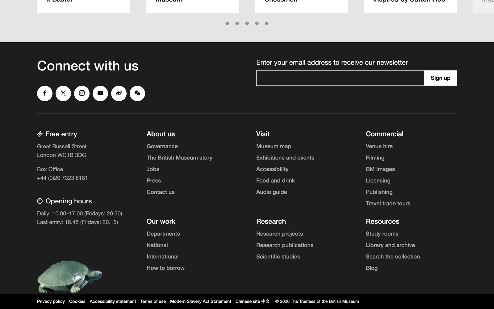 Bottom screenshot of BritishMuseum.org
