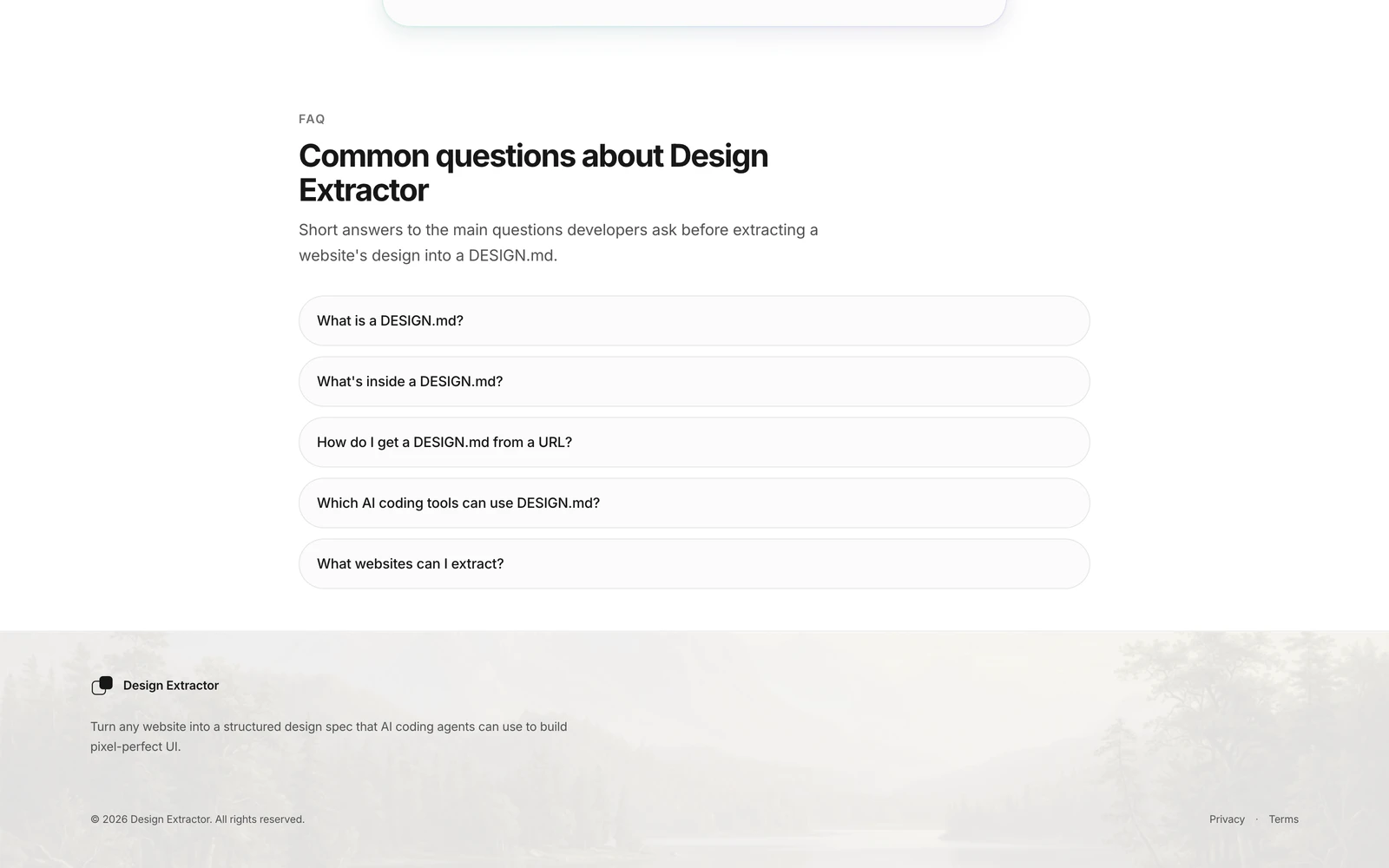 Bottom screenshot of Design-Extractor.com
