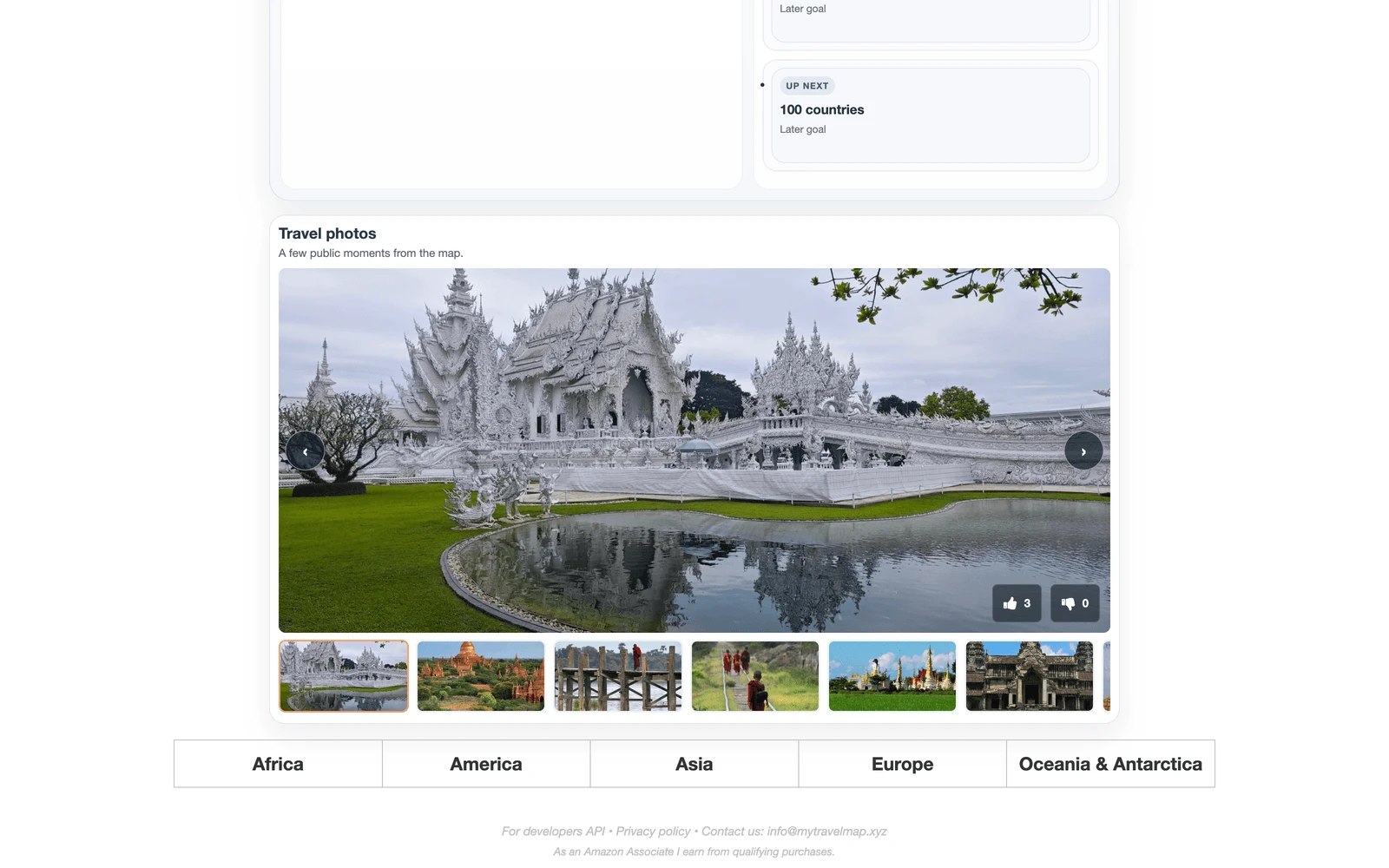 Bottom screenshot of MyTravelMap.xyz
