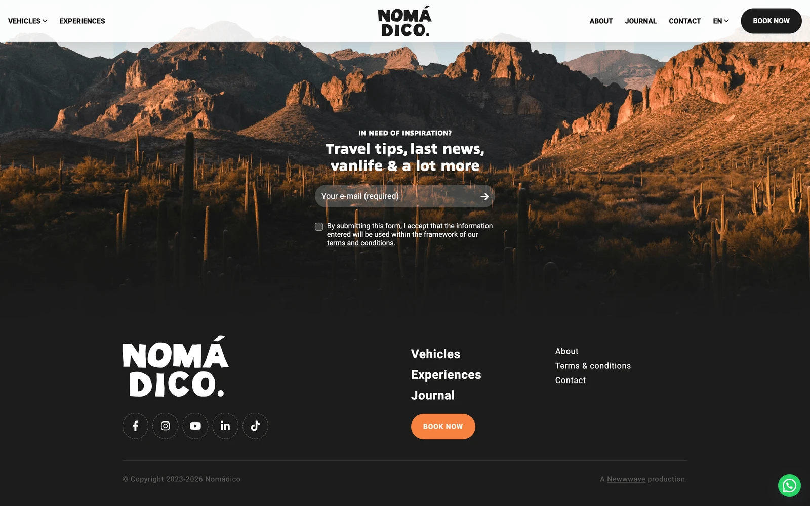 Bottom screenshot of Nomadico.pxm.com