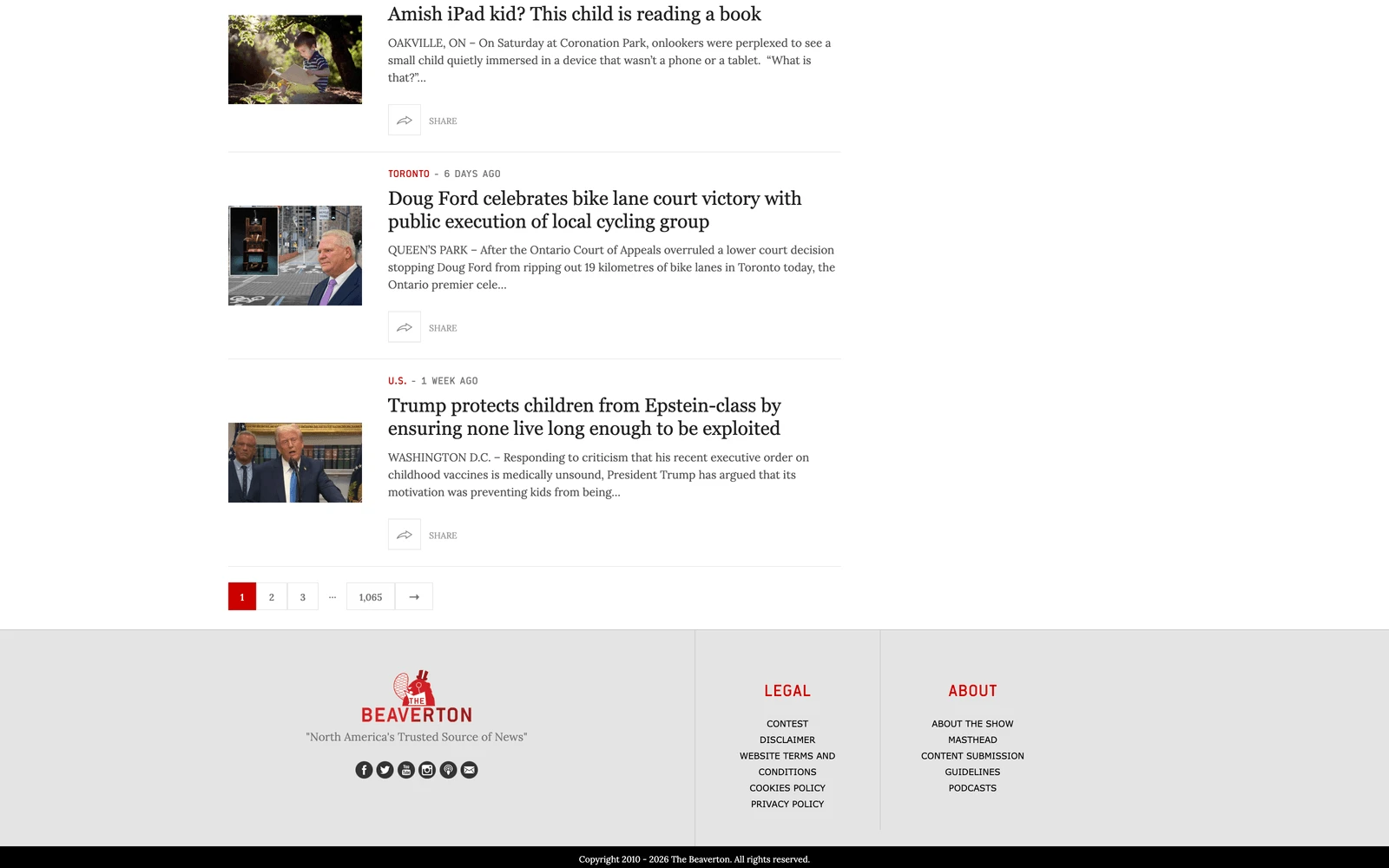 Bottom screenshot of TheBeaverton.com