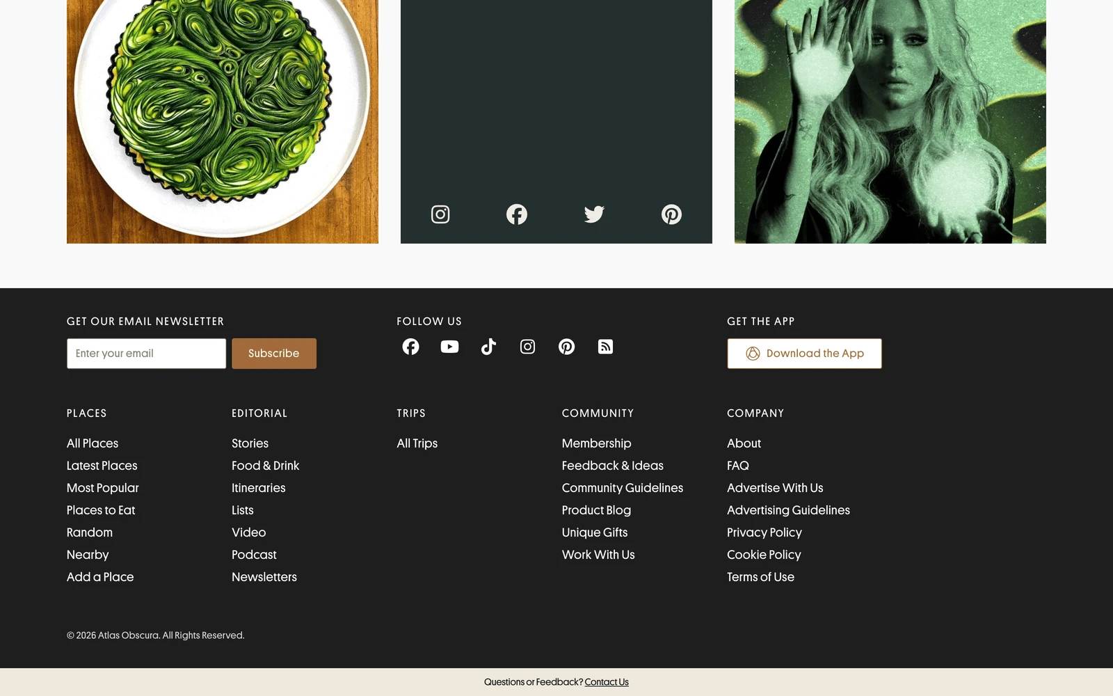 Bottom screenshot of AtlasObscura.com