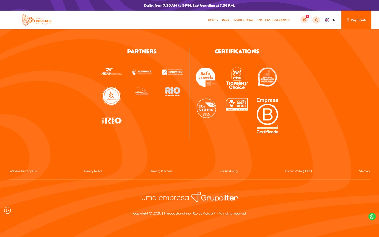 Bottom screenshot of Bondinho.com.br