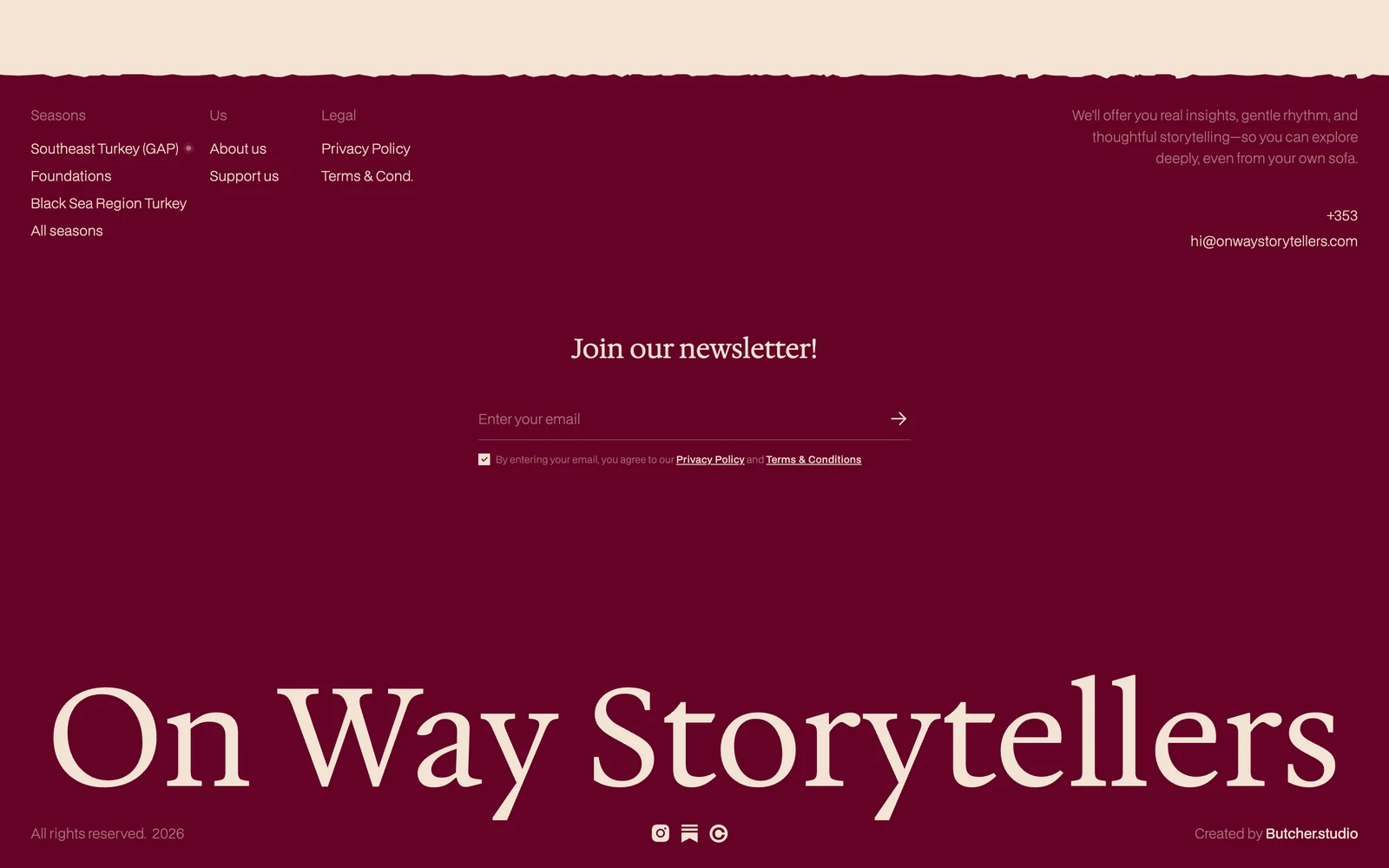 Bottom screenshot of OnWayStorytellers.com