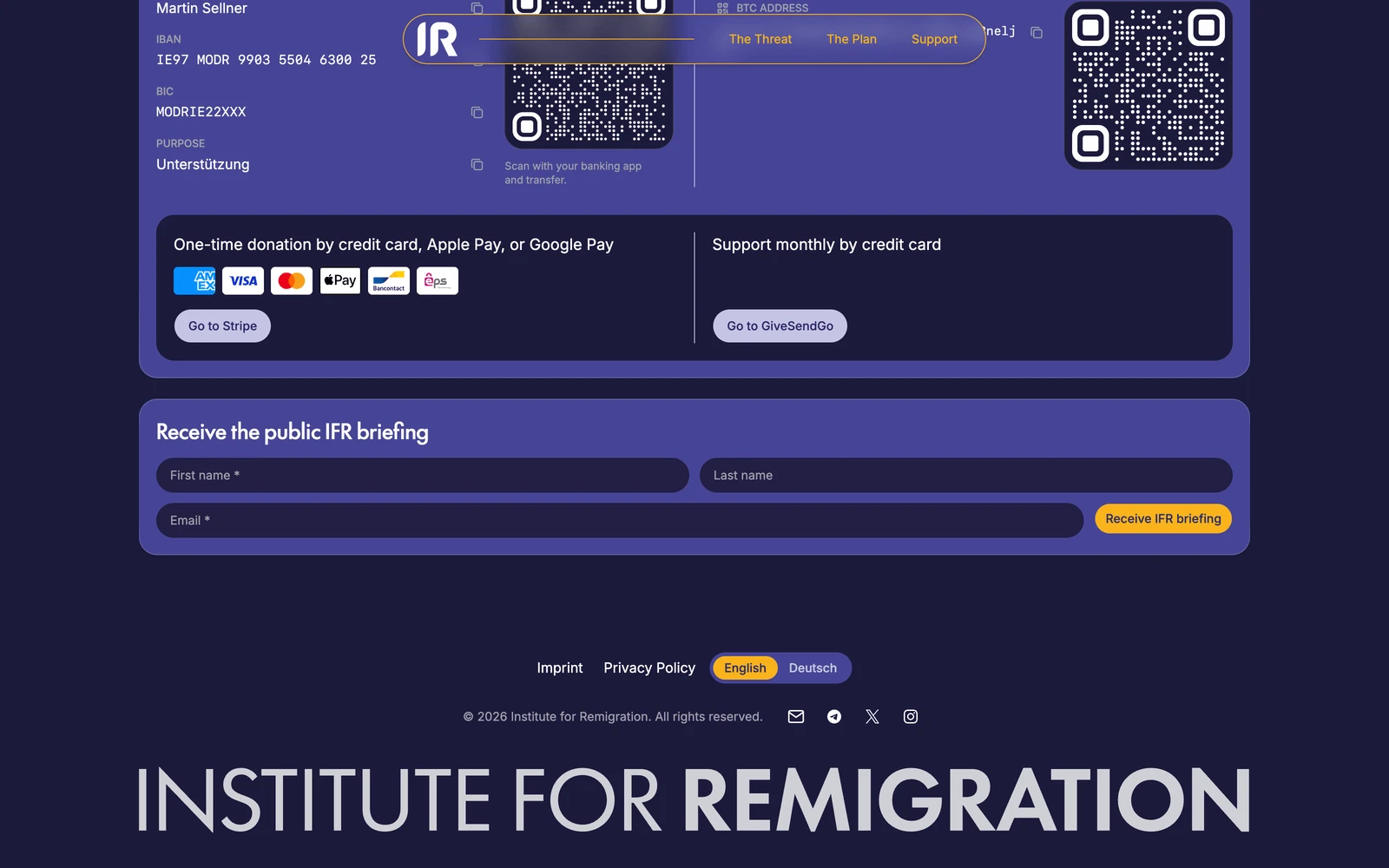 Bottom screenshot of Remigration-Institute.com