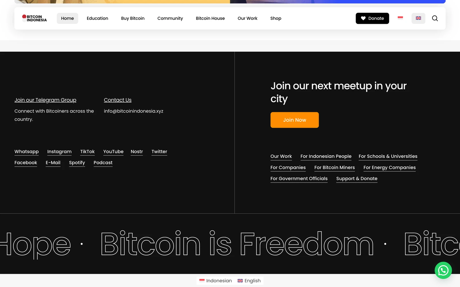 Bottom screenshot of BitcoinIndonesia.xyz