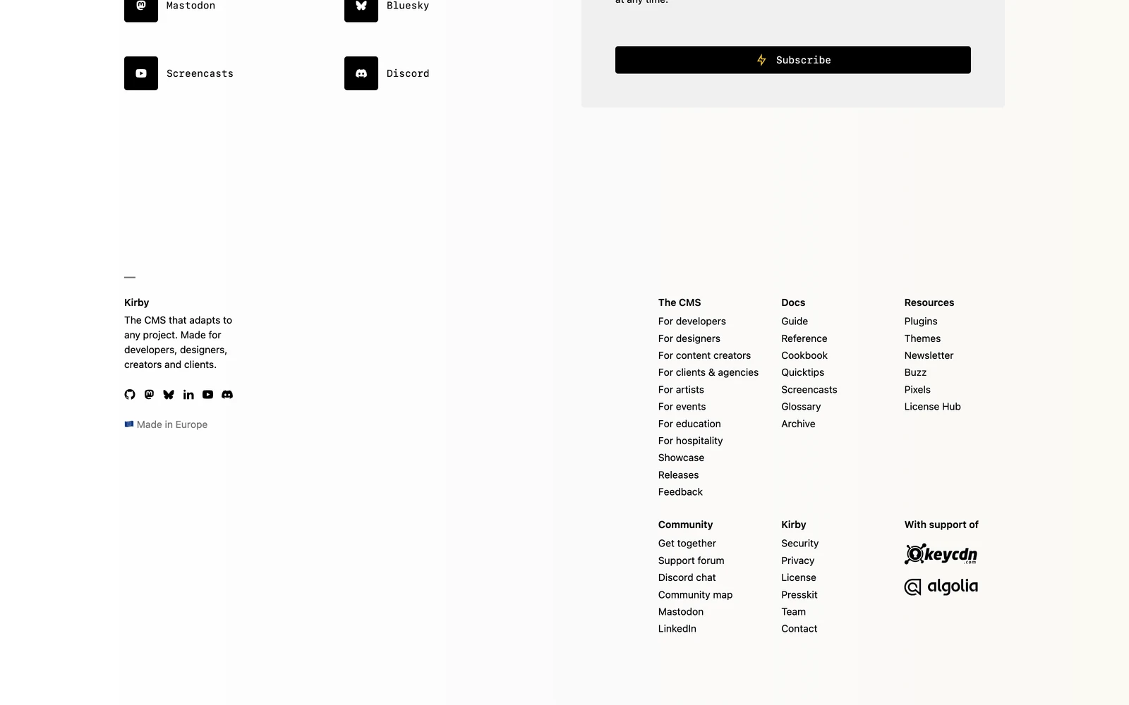 Bottom screenshot of GetKirby.com