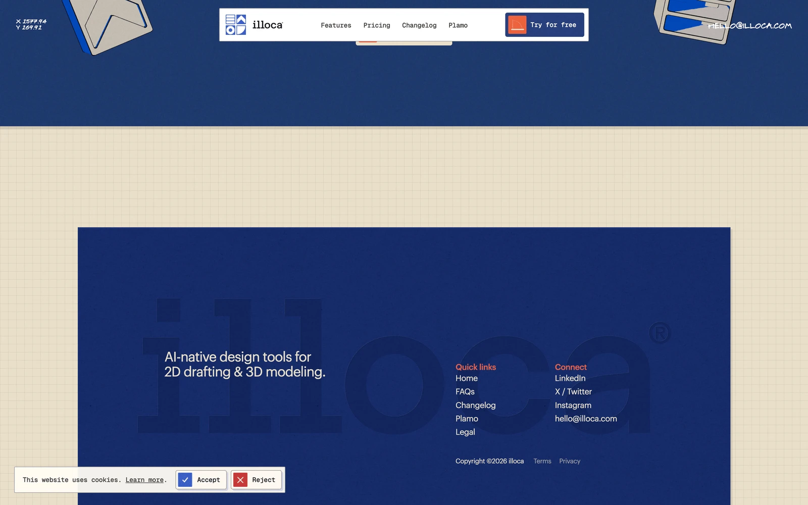 Bottom screenshot of Illoca.com