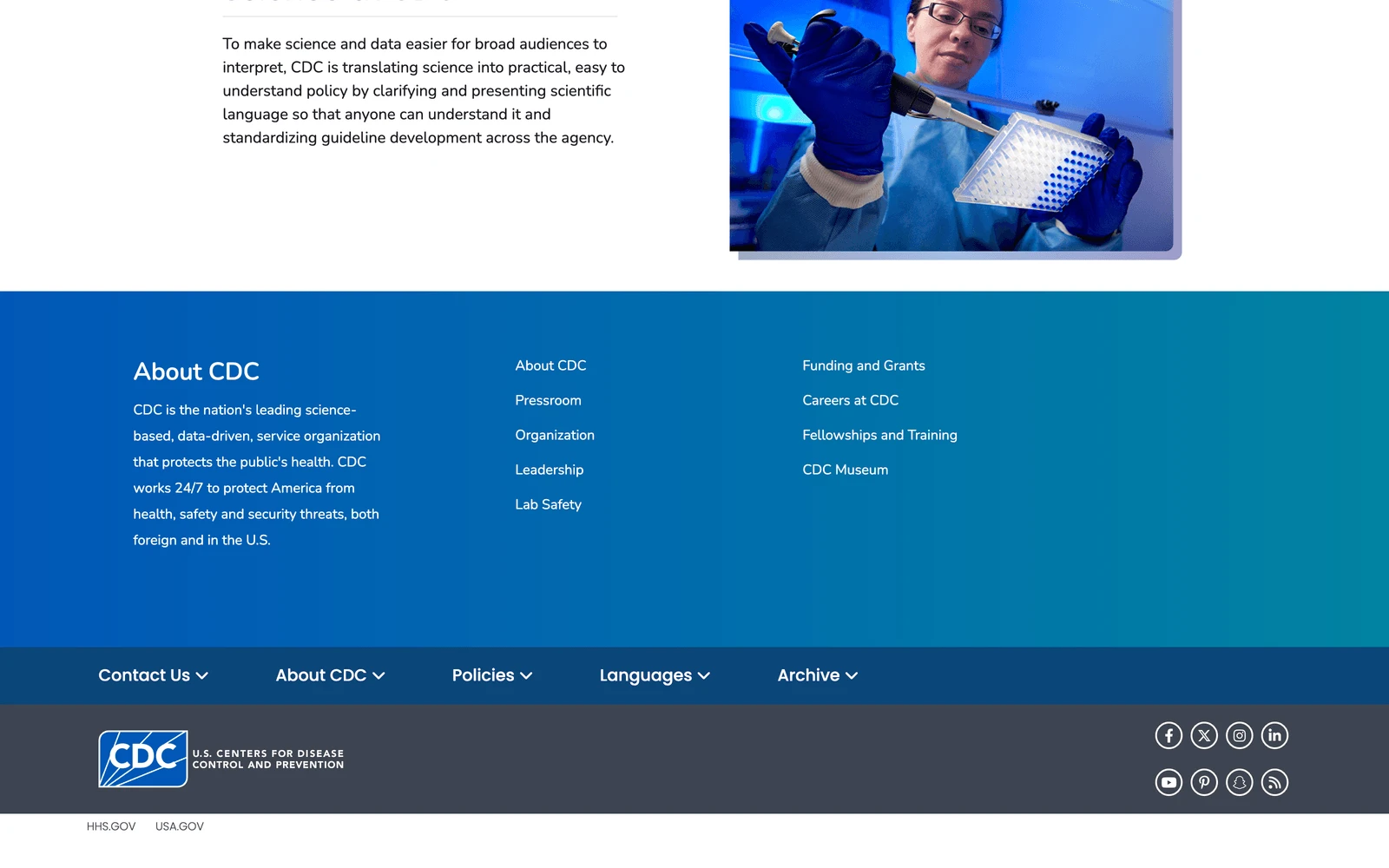 Bottom screenshot of CDC.gov