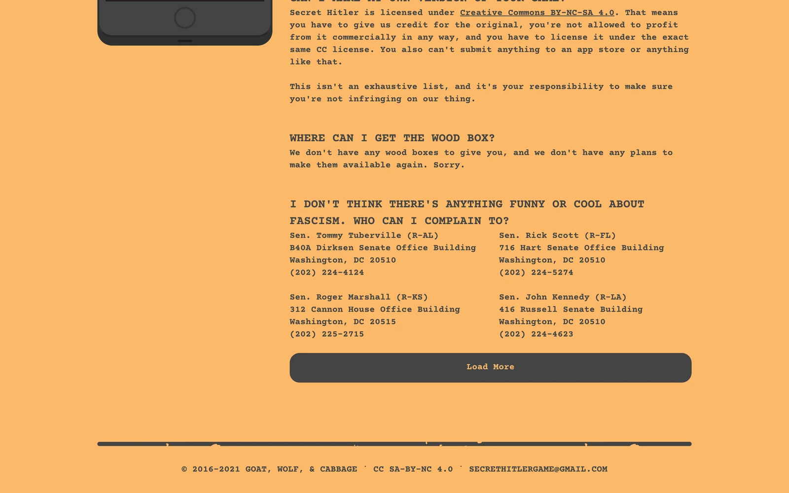 Bottom screenshot of SecretHitler.com