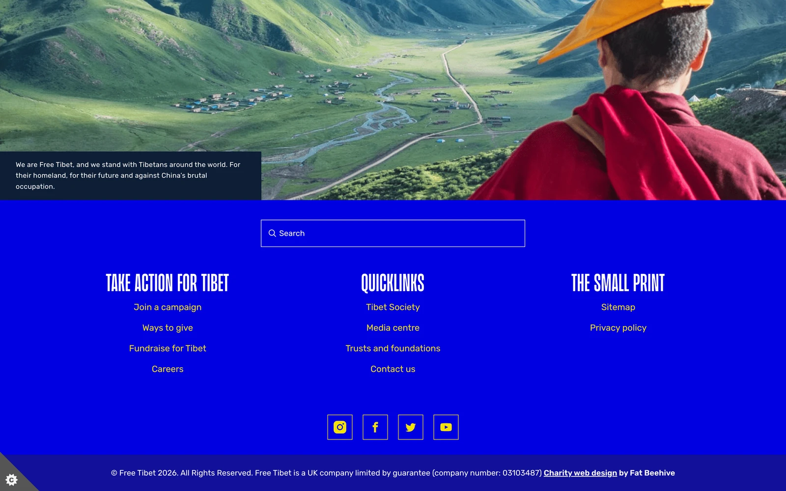 Bottom screenshot of FreeTibet.org