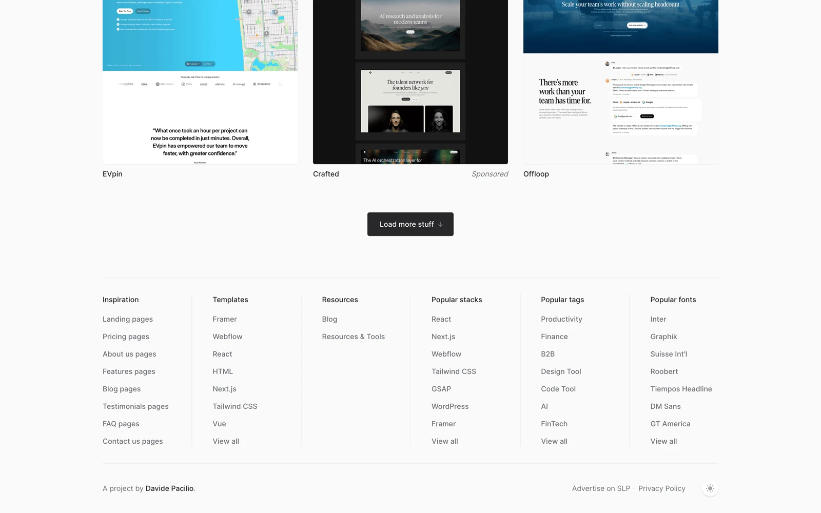 Bottom screenshot of SaasLandingPage.com