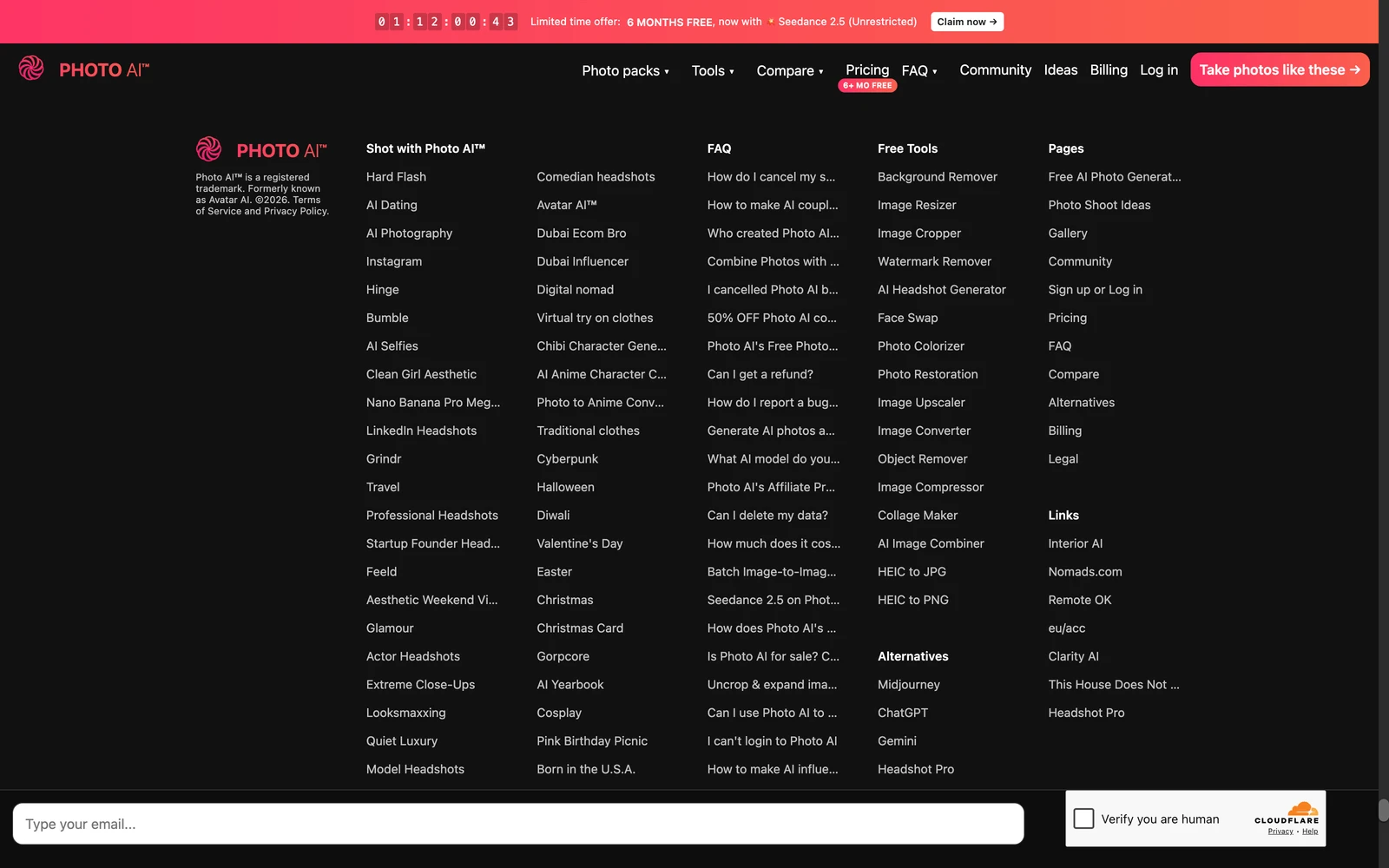 Bottom screenshot of PhotoAI.com