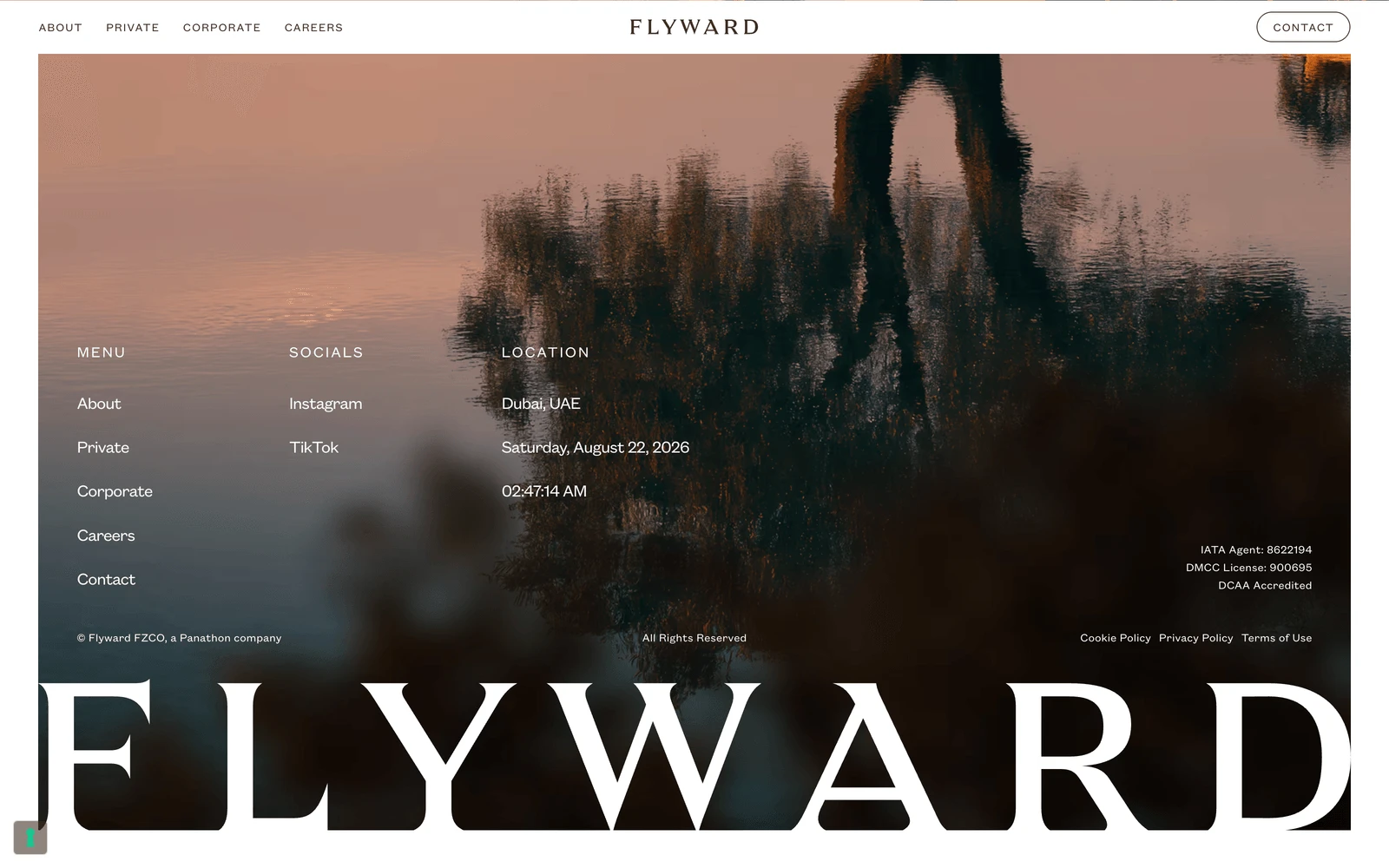 Bottom screenshot of Flyward.com