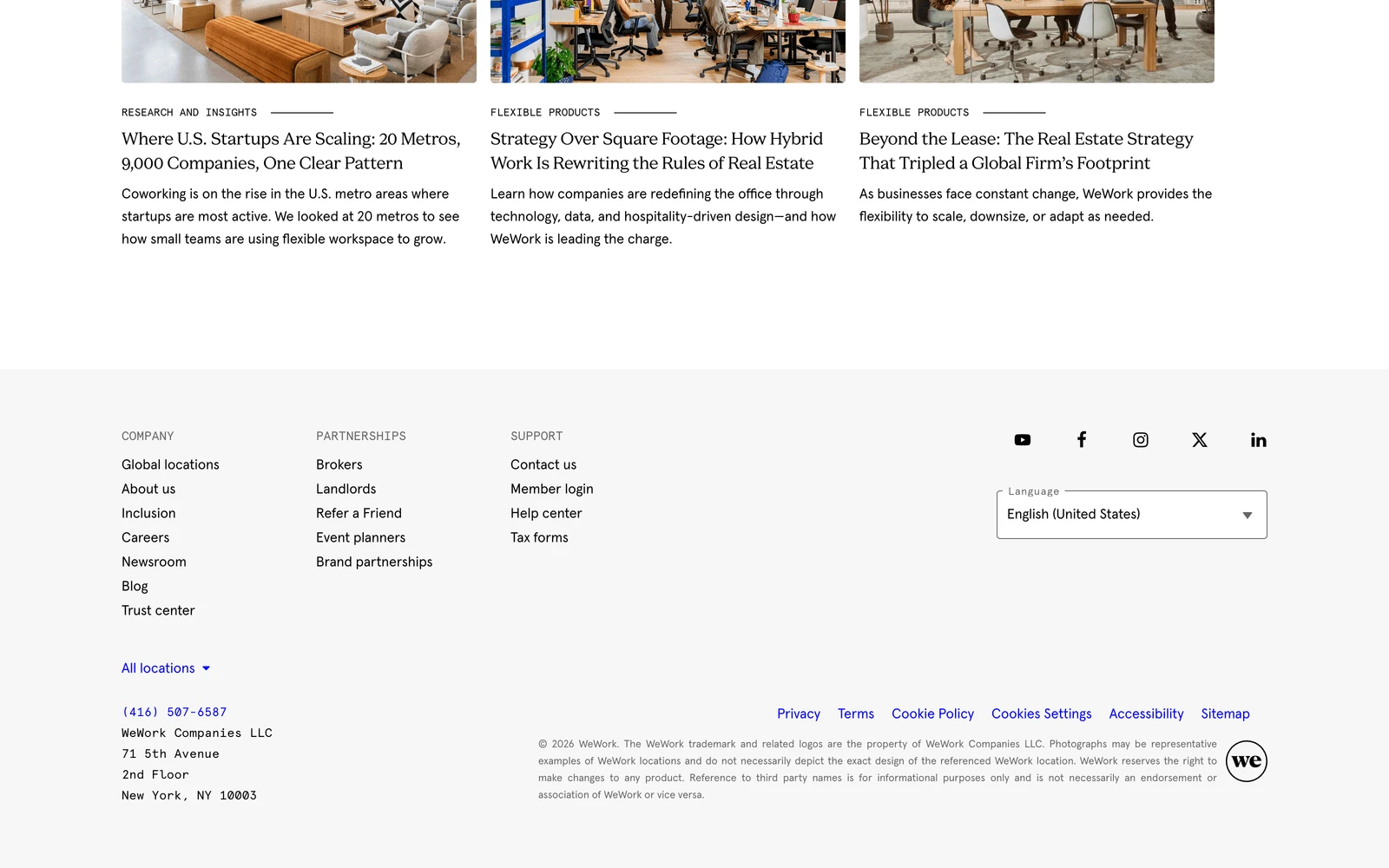 Bottom screenshot of WeWork.com