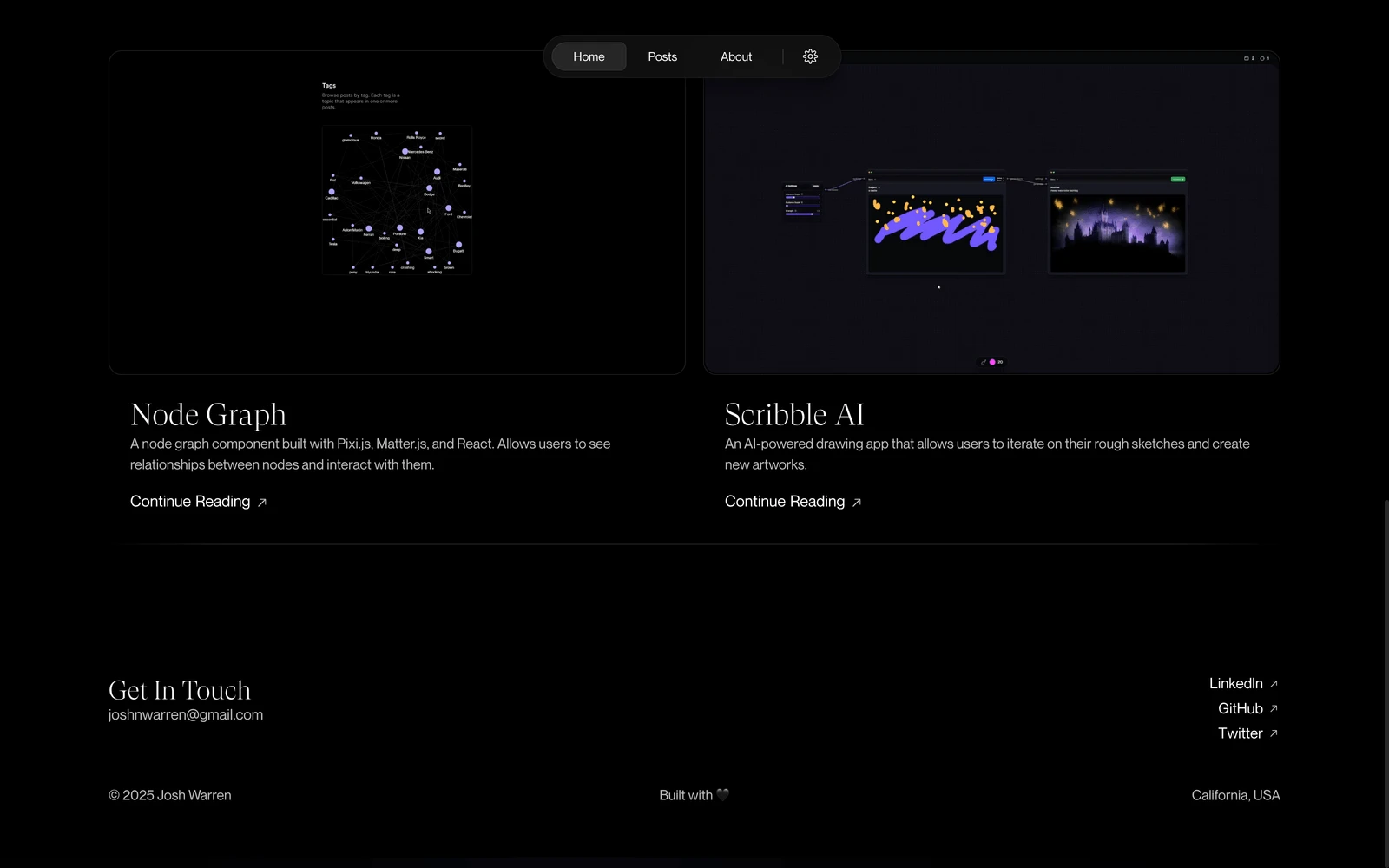 Bottom screenshot of JoshW.io