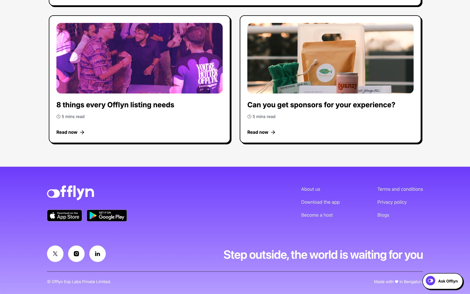 Bottom screenshot of Offlyn.life