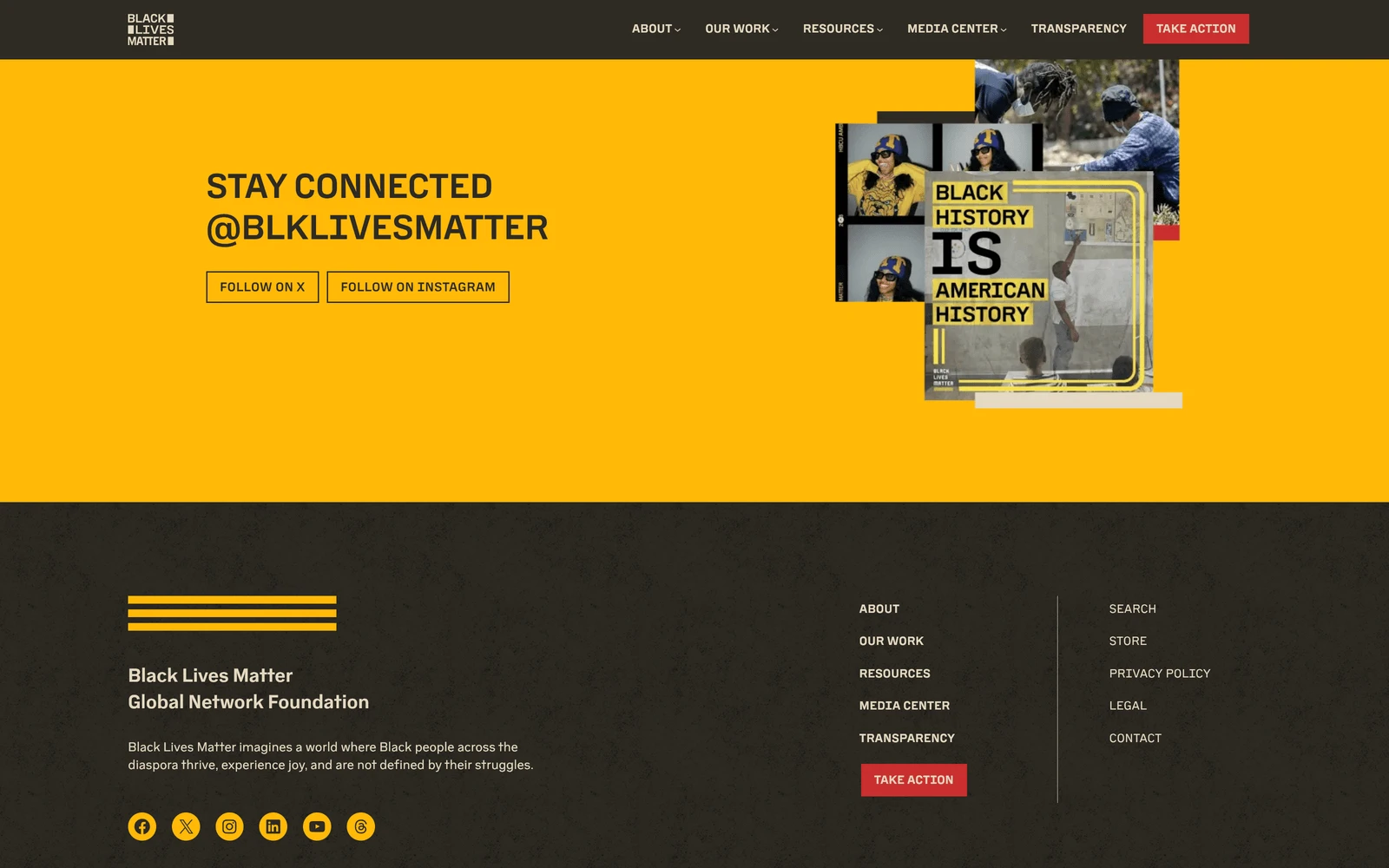 Bottom screenshot of BlackLivesMatter.com