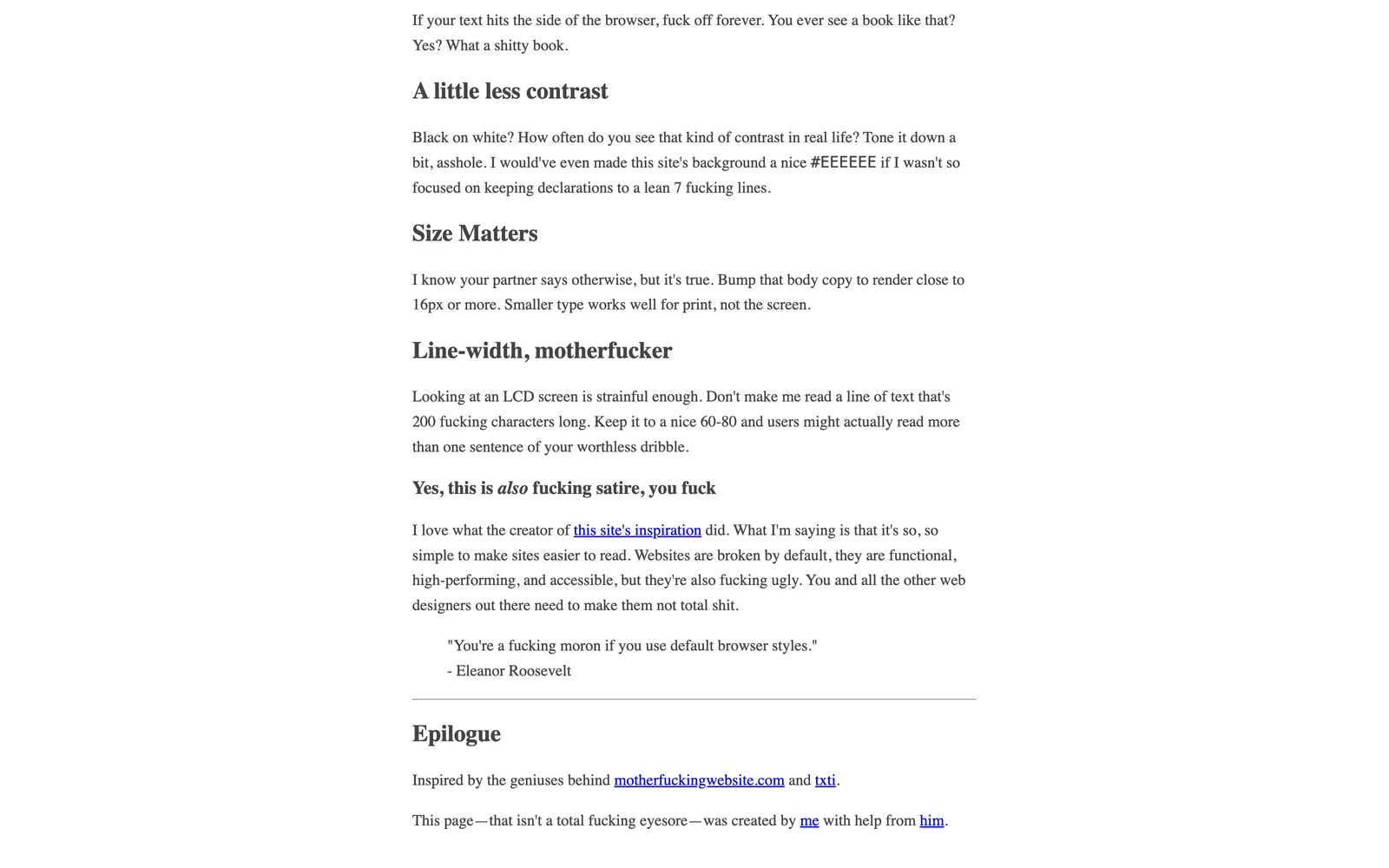 Bottom screenshot of BetterMotherfuckingWebsite.com